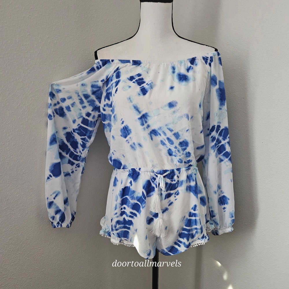Victoria Secret Romper Swim Cover Up Light Airy Soft Viscose Long Sleeve sz S
